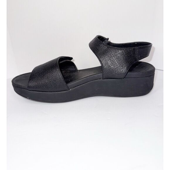 Vionic Raz Metallic Sandals Wedge Comfort Casual Adjustable Straps Black Size 9 - Picture 11 of 16